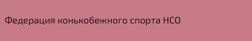 Федерация конькобежного спорта НСО